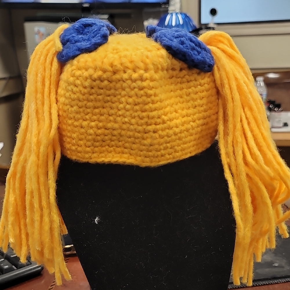 Handmade Yellow and Blue Crochet Hat